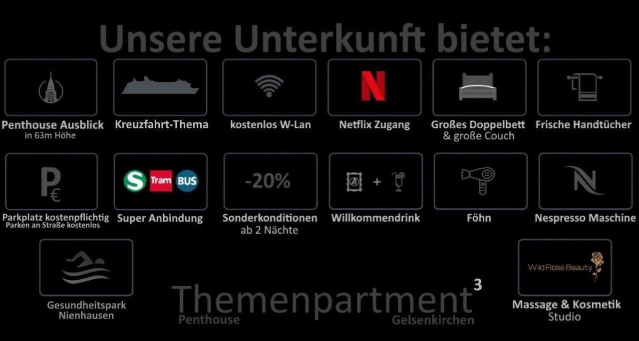 盖尔森基兴Themenpartment Himmel Und Mehr Penthouse公寓 外观 照片